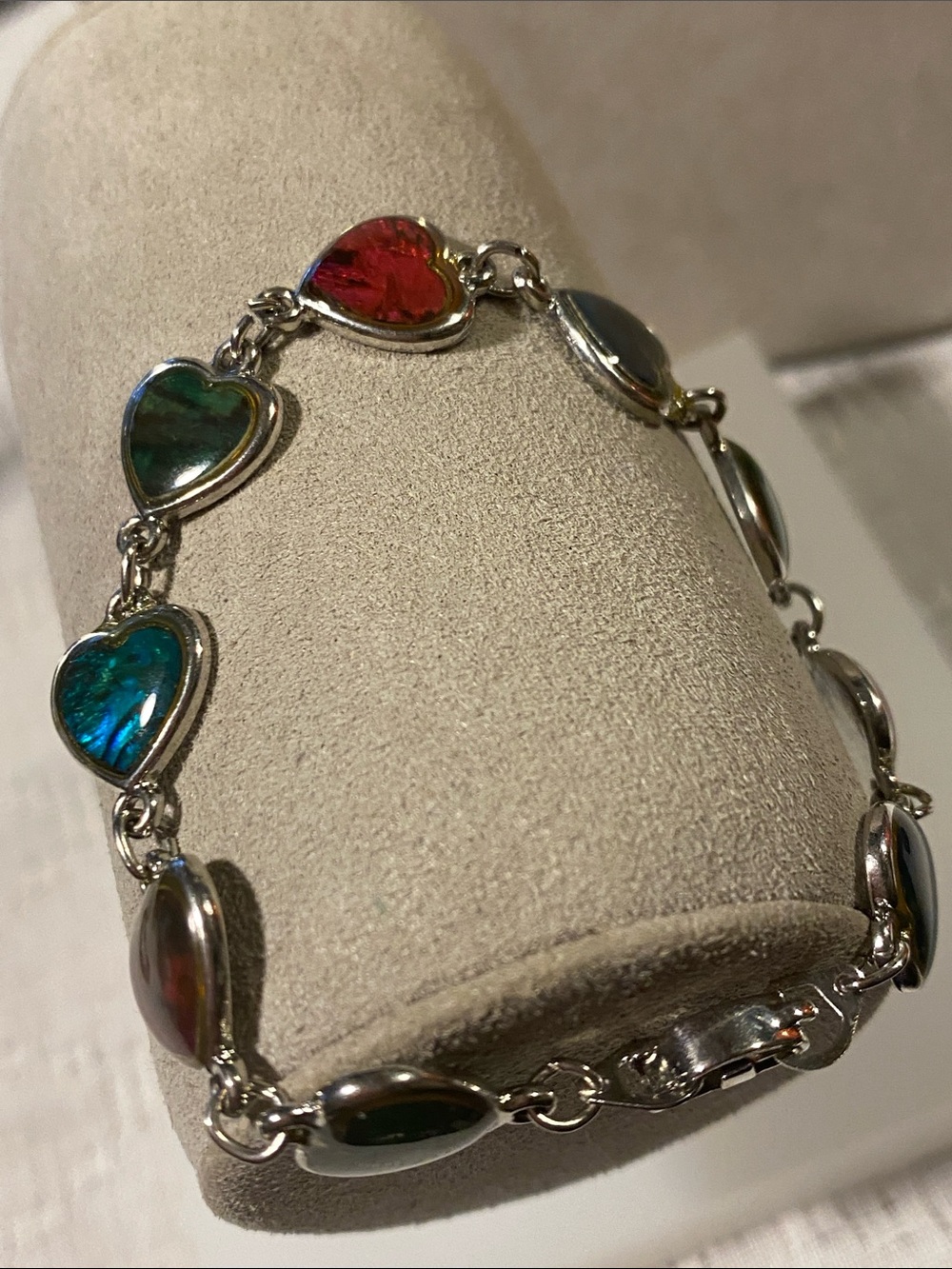 Multi-Color Heart Link Bracelet - Picture 3 of 7